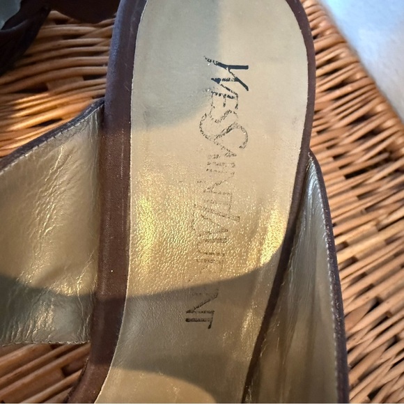 Yves Saint Laurent Heels Size 8.5 Brown Platform Slides Sandals PROJECT FLAWS - Picture 7 of 8